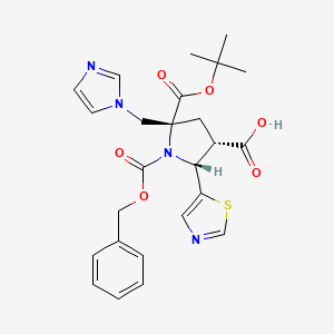 (2R,3S,5R)-5-(imidazol-1-ylmethyl)-5-[(2-methylpropan-2-yl)oxycarbonyl]-1-phenylmethoxycarbonyl-2-(1,3-thiazol-5-yl)pyrrolidine-3-carboxylic acid