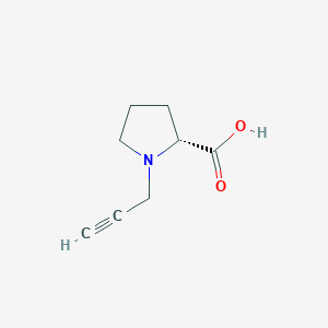 molecular formula C8H11NO2 B13176018 (2R)-1-(Prop-2-yn-1-yl)pyrrolidine-2-carboxylic acid 