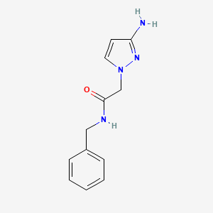 molecular formula C12H14N4O B13176040 2-(3-Amino-1H-pyrazol-1-YL)-N-benzylacetamide 