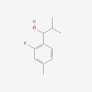 molecular formula C11H15FO B13176060 1-(2-Fluoro-4-methylphenyl)-2-methylpropan-1-ol 