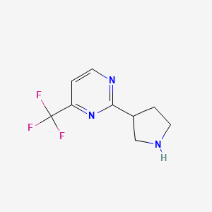 molecular formula C9H10F3N3 B13176061 2-(Pyrrolidin-3-yl)-4-(trifluoromethyl)pyrimidine 