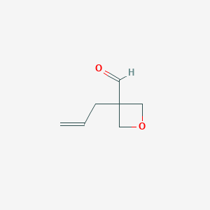 molecular formula C7H10O2 B13176091 3-(Prop-2-EN-1-YL)oxetane-3-carbaldehyde 