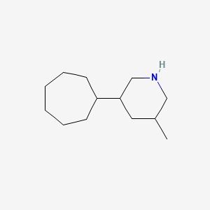 molecular formula C13H25N B13176103 3-Cycloheptyl-5-methylpiperidine 