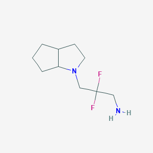 molecular formula C10H18F2N2 B13176137 2,2-Difluoro-3-{octahydrocyclopenta[b]pyrrol-1-yl}propan-1-amine 