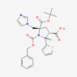 (2R,3S,5R)-5-(imidazol-1-ylmethyl)-5-[(2-methylpropan-2-yl)oxycarbonyl]-1-phenylmethoxycarbonyl-2-thiophen-2-ylpyrrolidine-3-carboxylic acid