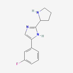 molecular formula C13H14FN3 B13176179 4-(3-Fluorophenyl)-2-(pyrrolidin-2-YL)-1H-imidazole 