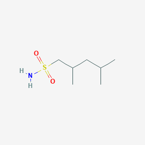 molecular formula C7H17NO2S B13176232 2,4-Dimethylpentane-1-sulfonamide 