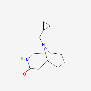 molecular formula C12H20N2O B13176251 10-(Cyclopropylmethyl)-3,10-diazabicyclo[4.3.1]decan-4-one 