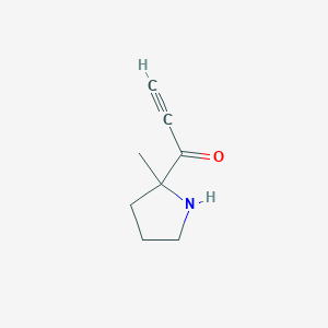 molecular formula C8H11NO B13176258 1-(2-Methylpyrrolidin-2-yl)prop-2-yn-1-one 