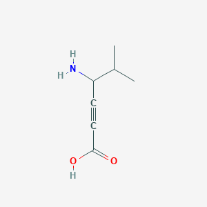 molecular formula C7H11NO2 B13176301 4-Amino-5-methylhex-2-ynoic acid 