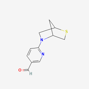 molecular formula C11H12N2OS B13176310 6-{2-Thia-5-azabicyclo[2.2.1]heptan-5-yl}pyridine-3-carbaldehyde 