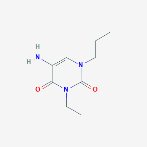 molecular formula C9H15N3O2 B13176320 5-Amino-3-ethyl-1-propyl-1,2,3,4-tetrahydropyrimidine-2,4-dione 