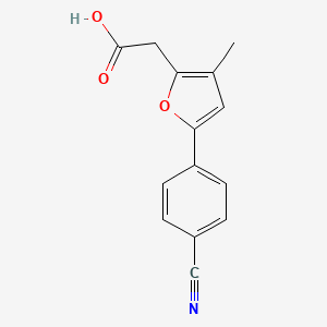 2-[5-(4-Cyanophenyl)-3-methylfuran-2-yl]acetic acid