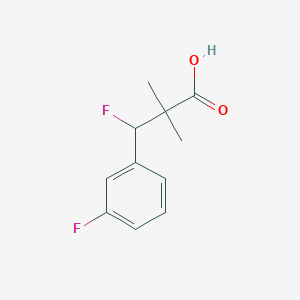 molecular formula C11H12F2O2 B13176351 3-Fluoro-3-(3-fluorophenyl)-2,2-dimethylpropanoic acid 