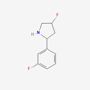 molecular formula C10H11F2N B13176368 4-Fluoro-2-(3-fluorophenyl)pyrrolidine 