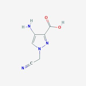 molecular formula C6H6N4O2 B13176374 4-Amino-1-(cyanomethyl)-1H-pyrazole-3-carboxylic acid 