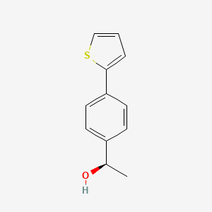 molecular formula C12H12OS B13176404 (1R)-1-[4-(Thiophen-2-yl)phenyl]ethan-1-ol 