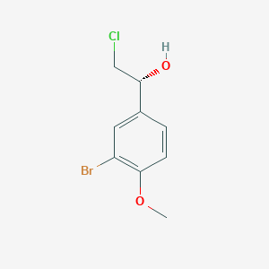 molecular formula C9H10BrClO2 B13176448 (1R)-1-(3-bromo-4-methoxyphenyl)-2-chloroethanol 