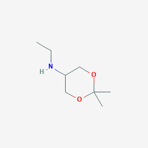 molecular formula C8H17NO2 B13176463 N-Ethyl-2,2-dimethyl-1,3-dioxan-5-amine 