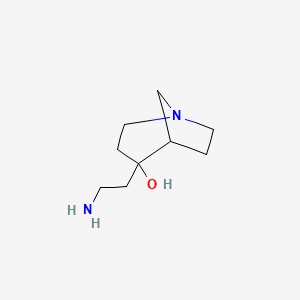 molecular formula C9H18N2O B13176466 4-(2-Aminoethyl)-1-azabicyclo[3.2.1]octan-4-ol 