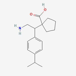 molecular formula C17H25NO2 B13176476 1-{2-Amino-1-[4-(propan-2-yl)phenyl]ethyl}cyclopentane-1-carboxylic acid 