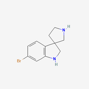 molecular formula C11H13BrN2 B13176490 6-Bromo-1,2-dihydrospiro[indole-3,3'-pyrrolidine] 