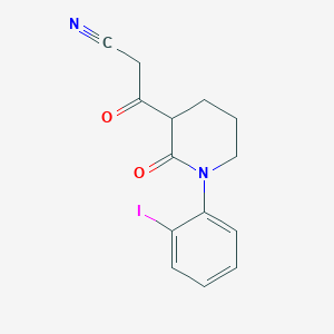 molecular formula C14H13IN2O2 B13176515 3-[1-(2-Iodophenyl)-2-oxopiperidin-3-yl]-3-oxopropanenitrile 