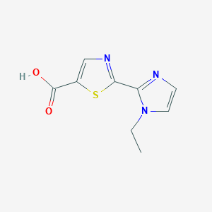 molecular formula C9H9N3O2S B13176570 2-(1-Ethyl-1H-imidazol-2-yl)-1,3-thiazole-5-carboxylic acid 