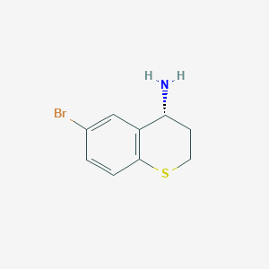 molecular formula C9H10BrNS B13176575 (4R)-6-bromo-3,4-dihydro-2H-1-benzothiopyran-4-amine 