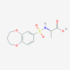 molecular formula C12H15NO6S B13176576 (2S)-2-(3,4-Dihydro-2H-1,5-benzodioxepine-7-sulfonamido)propanoic acid 