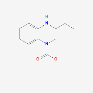 molecular formula C16H24N2O2 B13176616 tert-butyl 3-isopropyl-3,4-dihydroquinoxaline-1(2H)-carboxylate 