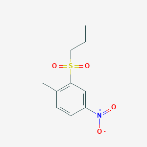 molecular formula C10H13NO4S B13176634 1-Methyl-4-nitro-2-(propane-1-sulfonyl)benzene 