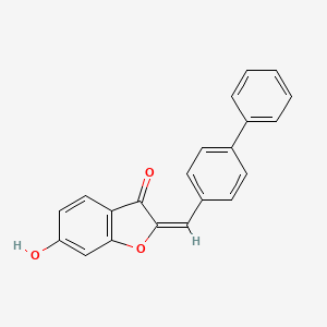 molecular formula C21H14O3 B13176654 6-Hydroxy-2-[(4-phenylphenyl)methylidene]-2,3-dihydro-1-benzofuran-3-one 