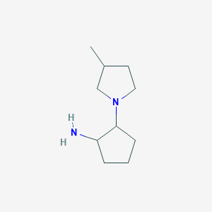 molecular formula C10H20N2 B13176676 2-(3-Methylpyrrolidin-1-yl)cyclopentan-1-amine 