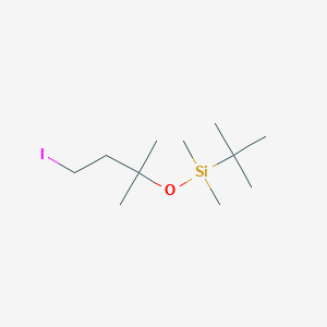 molecular formula C11H25IOSi B1317668 tert-Butyl-(3-iodo-1,1-dimethyl-propoxy)-dimethyl-silane 