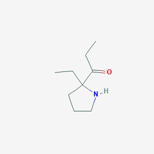 molecular formula C9H17NO B13176711 1-(2-Ethylpyrrolidin-2-yl)propan-1-one 