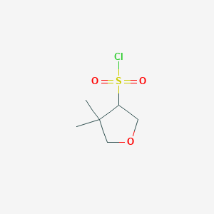 molecular formula C6H11ClO3S B13176718 4,4-Dimethyloxolane-3-sulfonyl chloride 