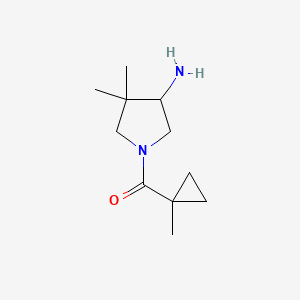 molecular formula C11H20N2O B13176724 4,4-Dimethyl-1-(1-methylcyclopropanecarbonyl)pyrrolidin-3-amine 