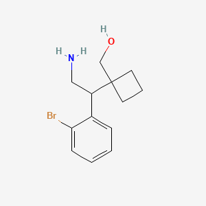 molecular formula C13H18BrNO B13176754 {1-[2-Amino-1-(2-bromophenyl)ethyl]cyclobutyl}methanol 