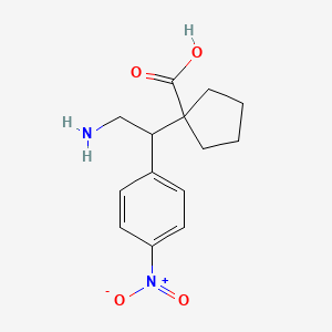 molecular formula C14H18N2O4 B13176759 1-[2-Amino-1-(4-nitrophenyl)ethyl]cyclopentane-1-carboxylic acid 