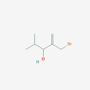 molecular formula C7H13BrO B13176766 2-(Bromomethyl)-4-methylpent-1-en-3-ol 