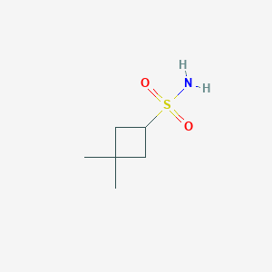 molecular formula C6H13NO2S B13176768 3,3-Dimethylcyclobutane-1-sulfonamide 