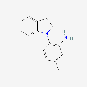 molecular formula C15H16N2 B1317680 2-(2,3-Dihydro-1H-indol-1-YL)-5-methylphenylamine CAS No. 1097786-03-2
