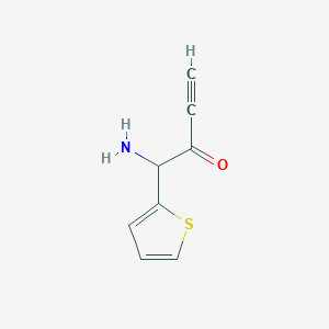 molecular formula C8H7NOS B13176911 1-Amino-1-(thiophen-2-yl)but-3-yn-2-one 