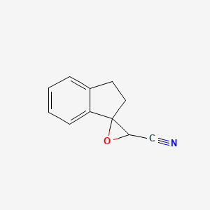 molecular formula C11H9NO B13176915 2,3-Dihydrospiro[indene-1,2'-oxirane]-3'-carbonitrile 