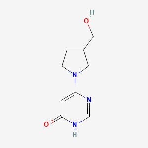 molecular formula C9H13N3O2 B13176936 6-[3-(Hydroxymethyl)pyrrolidin-1-yl]-3,4-dihydropyrimidin-4-one 