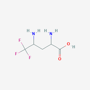 molecular formula C5H9F3N2O2 B13176965 2,4-Diamino-5,5,5-trifluoropentanoic acid 