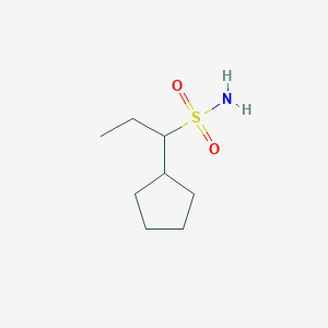 molecular formula C8H17NO2S B13177020 1-Cyclopentylpropane-1-sulfonamide 