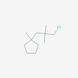 molecular formula C11H21Cl B13177029 1-(3-Chloro-2,2-dimethylpropyl)-1-methylcyclopentane 