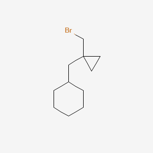 molecular formula C11H19Br B13177066 {[1-(Bromomethyl)cyclopropyl]methyl}cyclohexane 